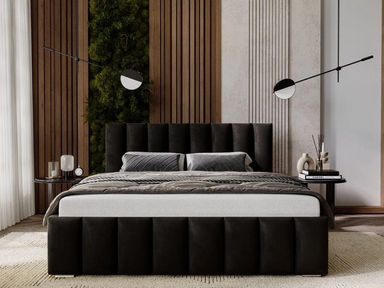 Polsterbett mit Bettkasten und Lattenrost 160x200 Neos Schwarz