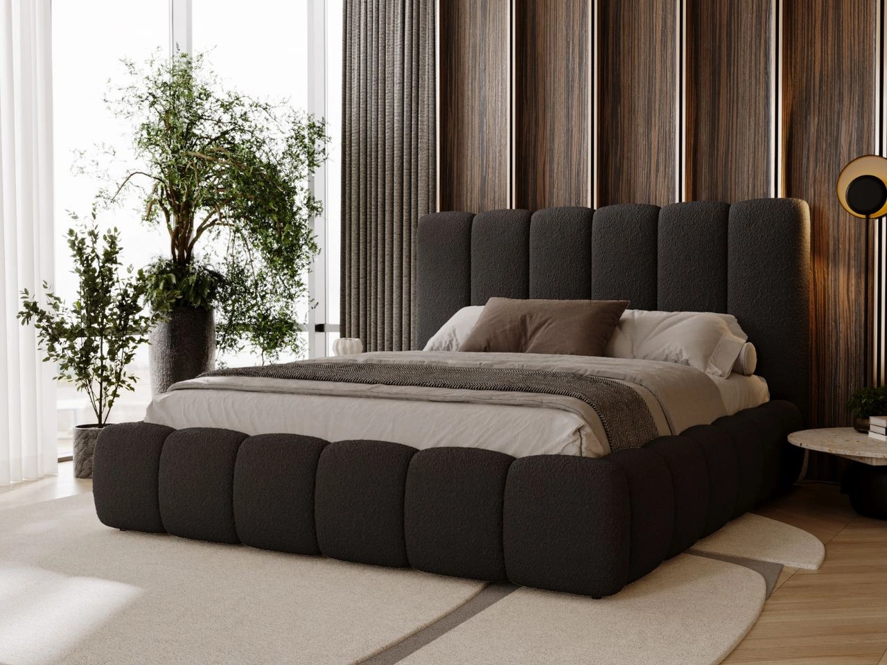 Polsterbett mit Bettkasten und Lattenrost 140x200 Imperial Schwarz