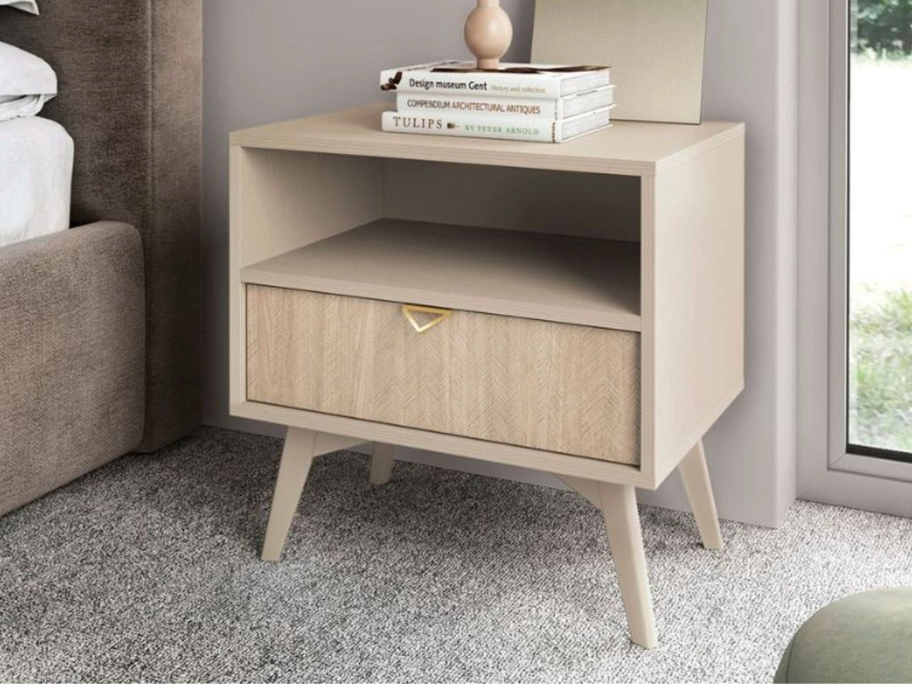 Nachttisch mit Schublade Modena Beige