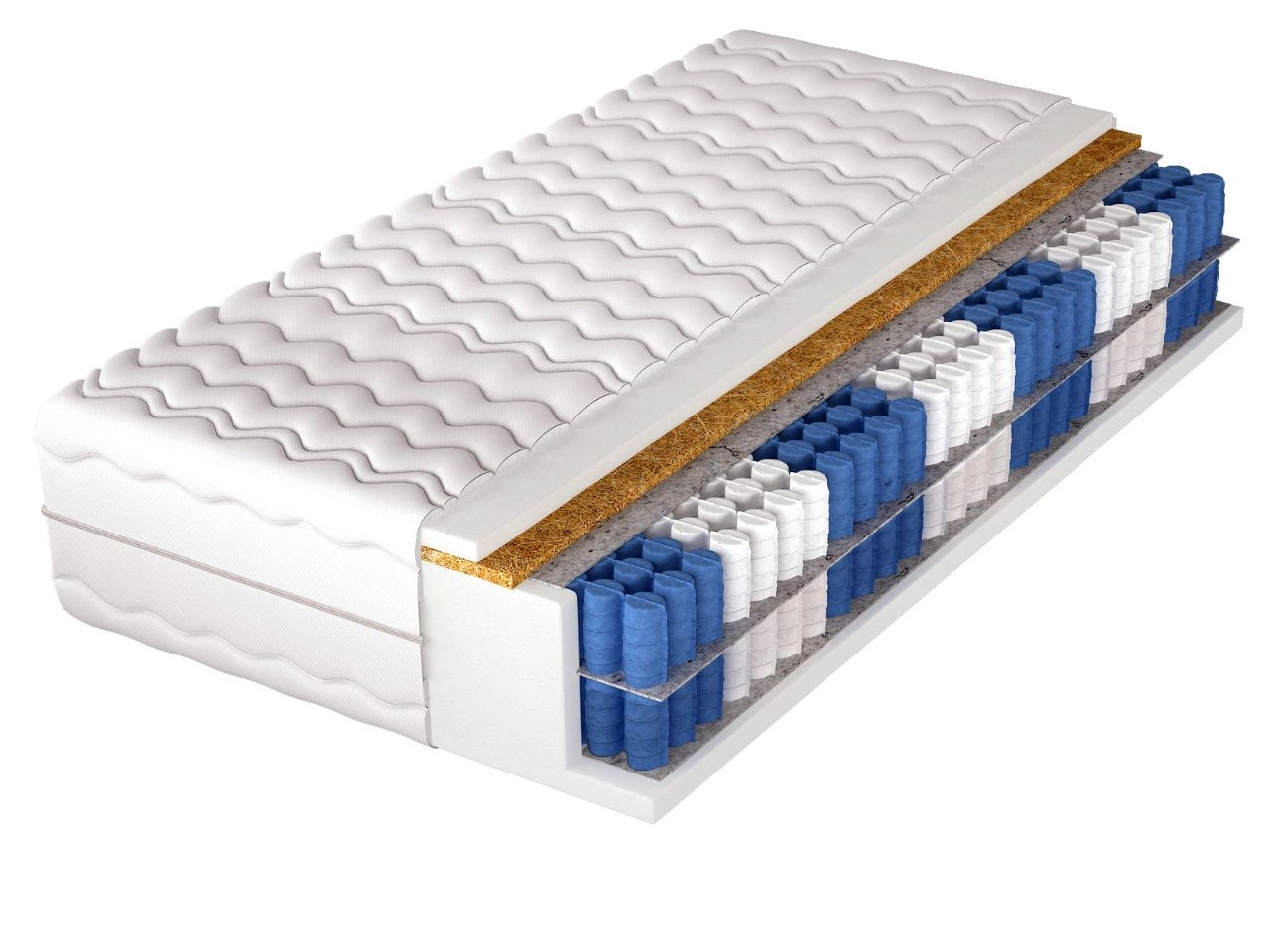 Taschenfederkernmatratze mit Kokosmatte und Polyurethanschaum Cevani 140x200