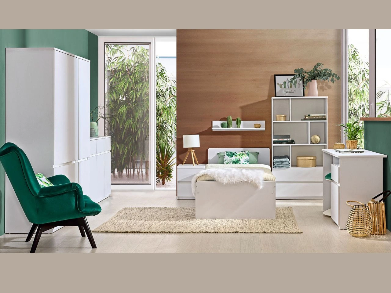 Möbel-Set für Jugendzimmer Arcadia Weiß