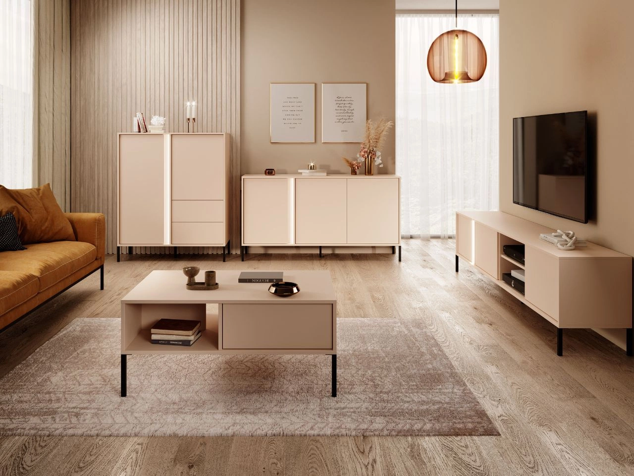 Wohnzimmer-Set Dego Beige