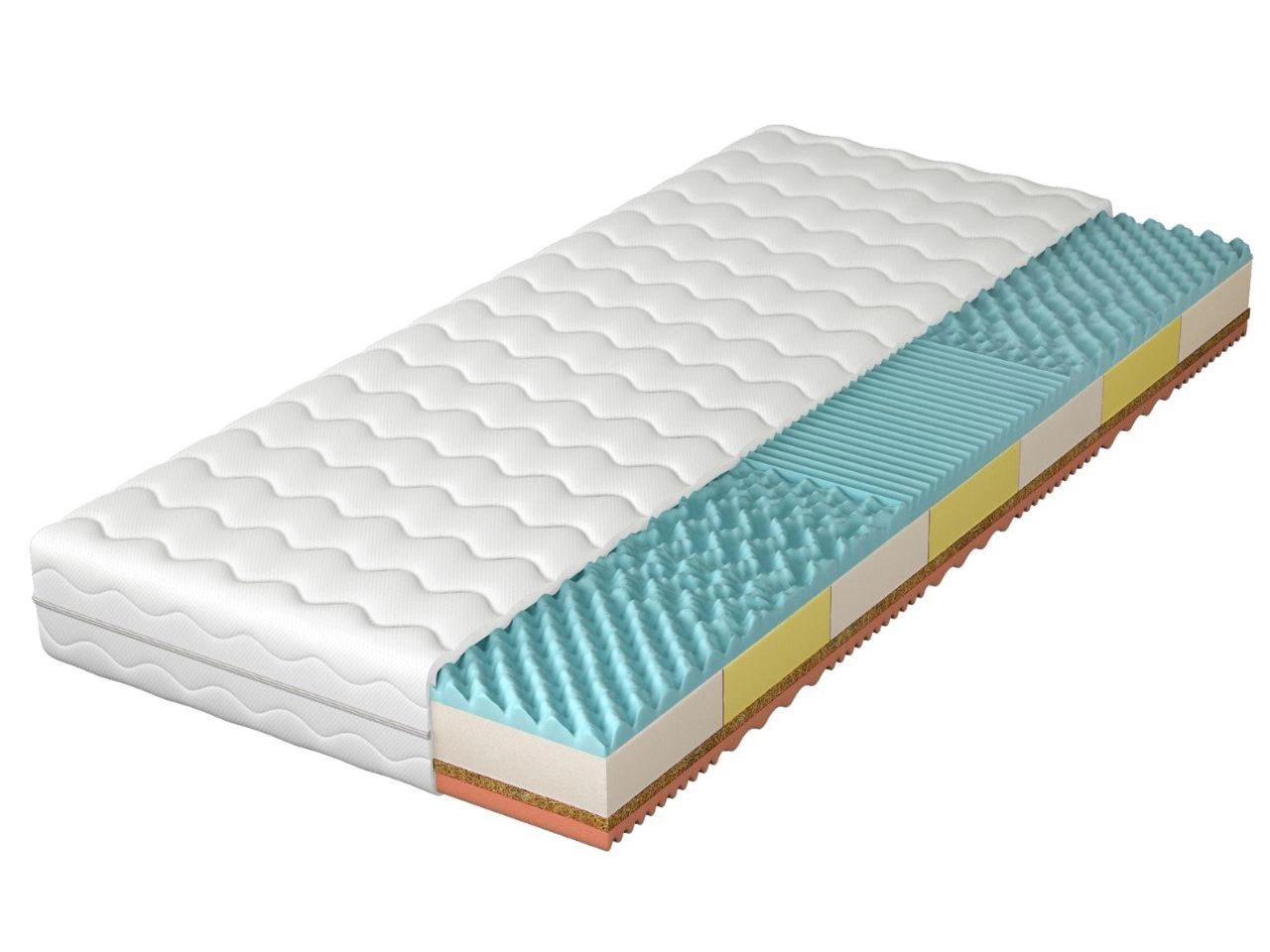 Schaumstoffmatratze mit Kokosmatte und 7-Zonen-Profilschaum Dermio 90x200