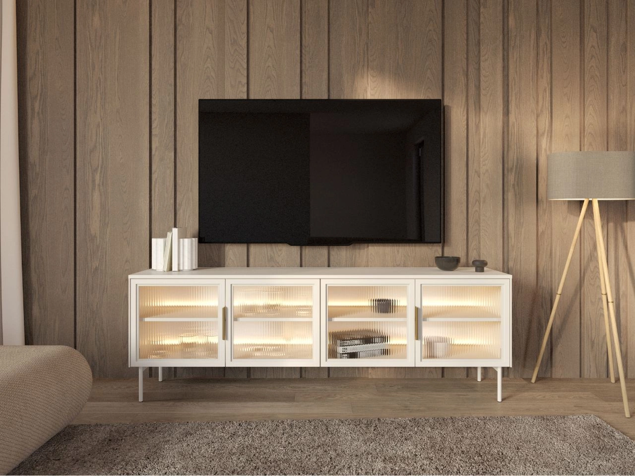 TV-Lowboard mit vier Türen Lumina Kashmir